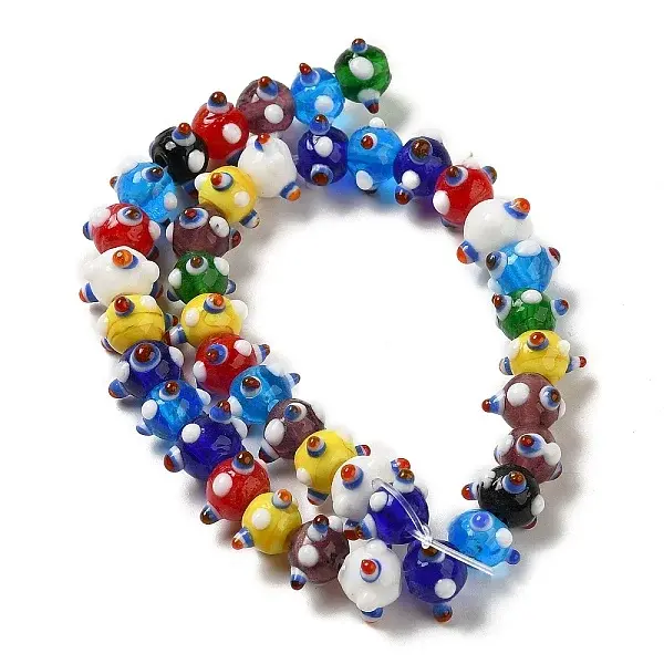 Handmade Pumpkin Spot Lampwork Beads