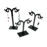 Black Pedestal Earring Tree Stand Jewelry Display Holder Showcase