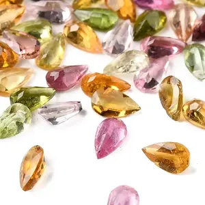 Faceted Natural Multicolor Tourmaline Cabochons