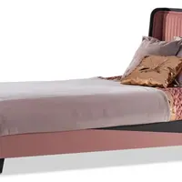 Postel 120x200 s roštem a úložným prostorem khalisa - růžová, černá