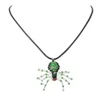 Braided Glass Seed Bead Spider Pendant Necklaces