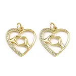 Brass Micro Pave Clear Cubic Zirconia Pendants