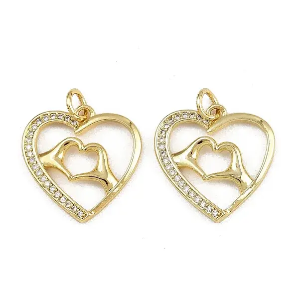 Brass Micro Pave Clear Cubic Zirconia Pendants