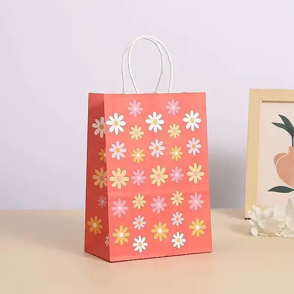 Rectangle with Sunflower Pattern Paper Gift Bags