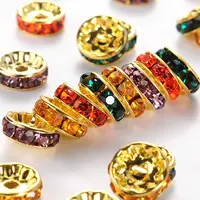 Brass Grade A Rhinestone Spacer Beads