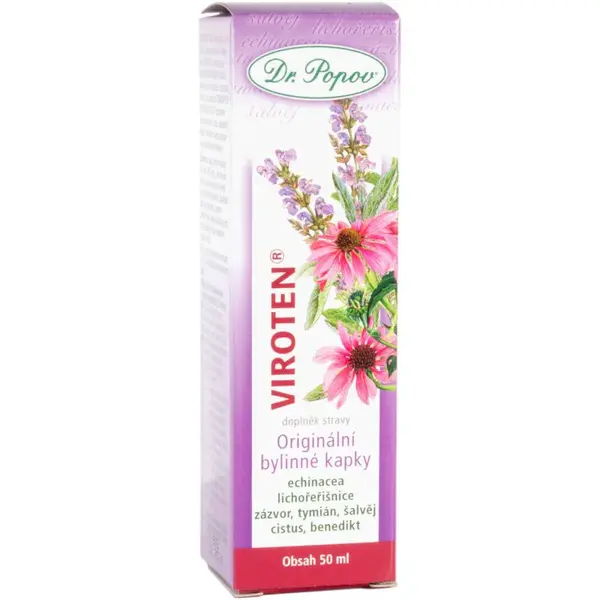 Dr. Popov Originální bylinné kapky Viroten bylinné kvapky na podporu imunitného systému 50 ml