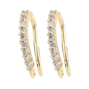 Brass Micro Pave Cubic Zirconia Earring Hooks