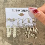 Alloy & Plastic Pearl Earring Sets