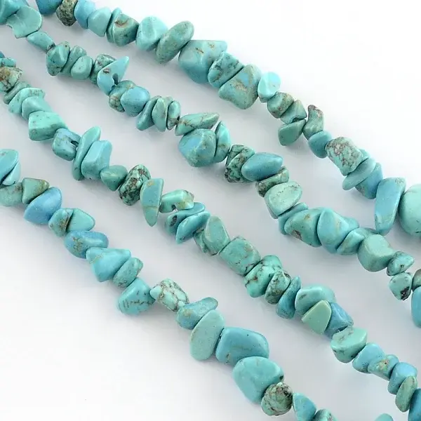 Chips Dyed Synthetical Turquoise Beads Strands