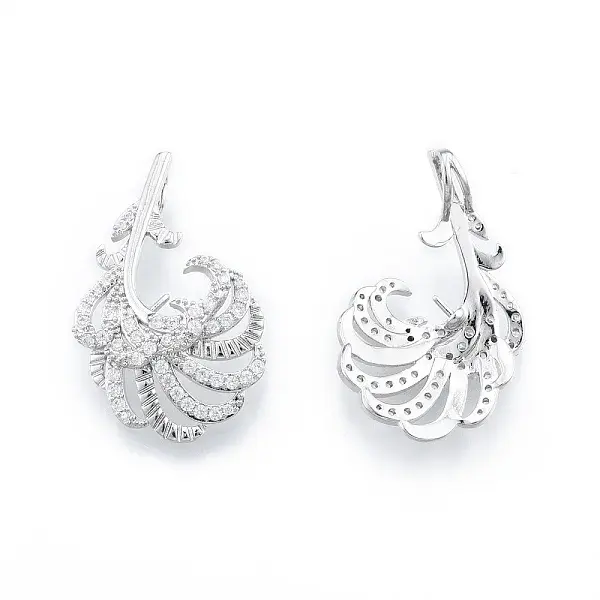 Brass Micro Pave Clear Cubic Zirconia Pendant