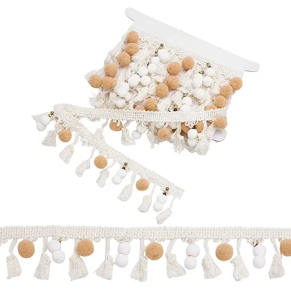 1Pc Polyester Trim Ball Fringe Ribbon