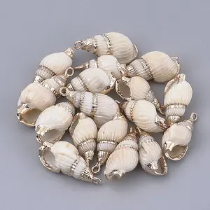 Electroplate Spiral Shell Pendants