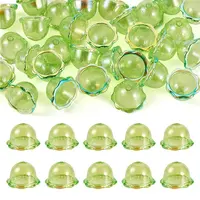 30Pcs UV Plating Acrylic Bead Caps