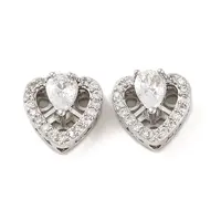 Brass Micro Pave Clear Cubic Zirconia Beads