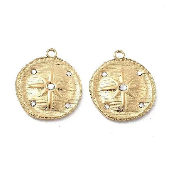 304 Stainless Steel Rhinestone Pendants