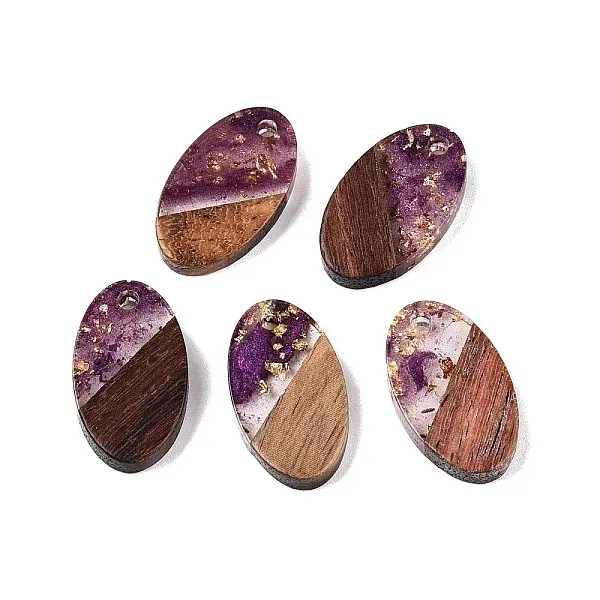 Transparent Resin and Walnut Wood Pendants