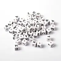 Acrylic Horizontal Hole Letter Beads