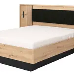 Postel s nočními stolky plume 160x200 - dub/černá