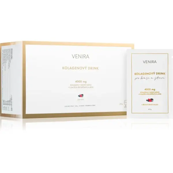 Venira Kolagénové drinky prášok na prípravu nápoja pre krásne vlasy, pleť a nechty príchuť Forest Fruits 30x6.3 g