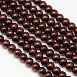 Eco-Friendly Dyed Glass Pearl Round Beads Strands