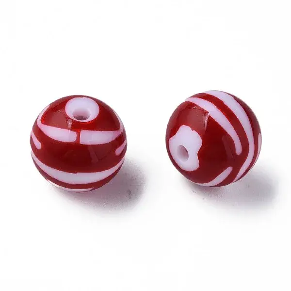 Opaque Striped Acrylic Beads