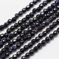 Synthetic Blue Goldstone Beads Strands