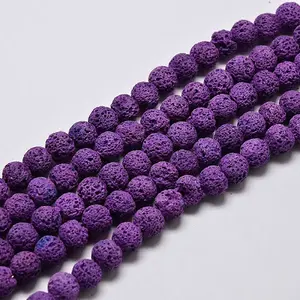 Natural Lava Rock Round Bead Strands