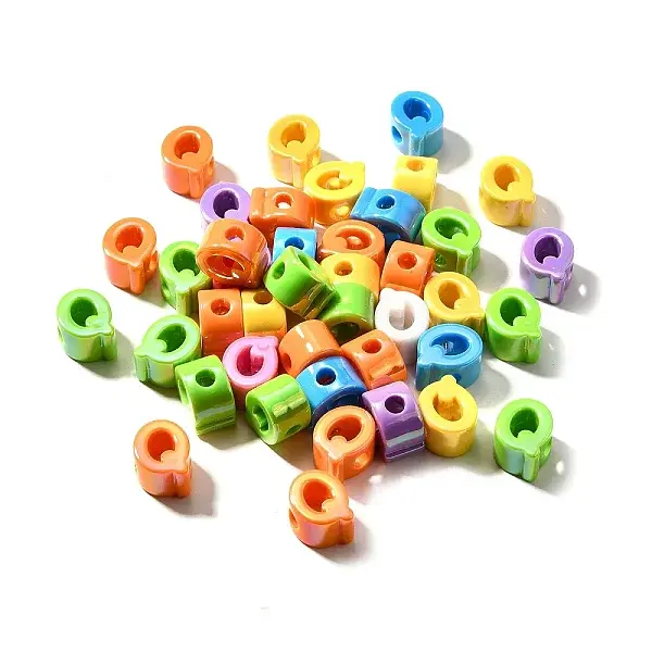 UV Plating Opaque Acrylic European Beads