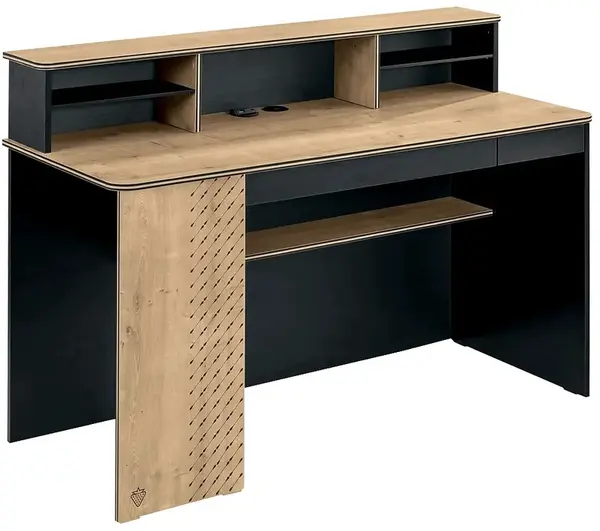 Velký psací stůl s nástavcem sirius - dub černý/dub zlatý