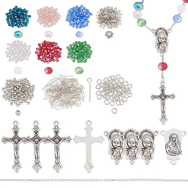 DIY Rosary Beaded Style Necklaces Bracelet Making Finding Kit