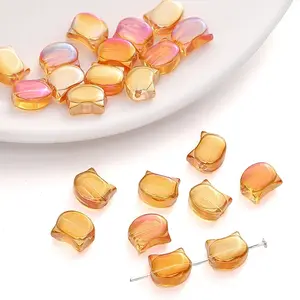 10Pcs Electroplate Glass Beads