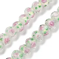 Handmade Foil Lampwork Beads Strands