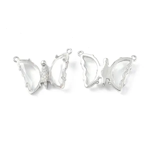 Brass Micro Pave Clear Cubic Zirconia Pendants