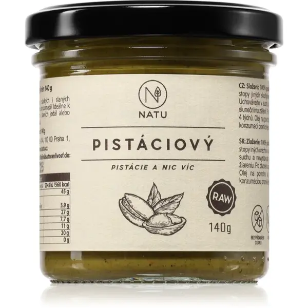 NATU Pistáciový krém ořechová pomazánka 140 g