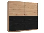 Skříň s posuvnými dveřmi ticiano 220 - dub artisan/černá