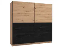 Skříň s posuvnými dveřmi ticiano 220 - dub artisan/černá