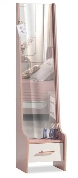 Stojace zrkadlo viviana - ružová, biela