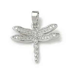 Brass Micro Pave Cubic Zirconia Pendants