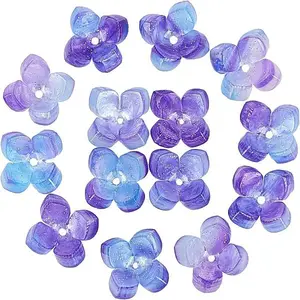 4-Petal Cellulose Acetate(Resin) Bead Caps