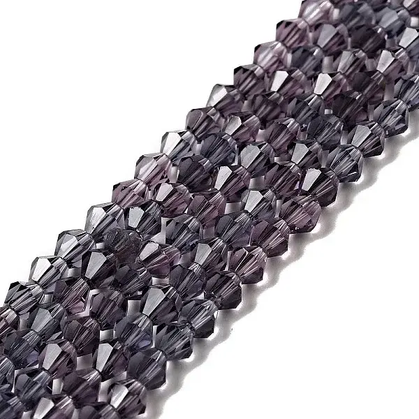 Purple Glass Bicone Beads Strands