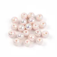 Electroplate Pearlized Glass Pearl Beads