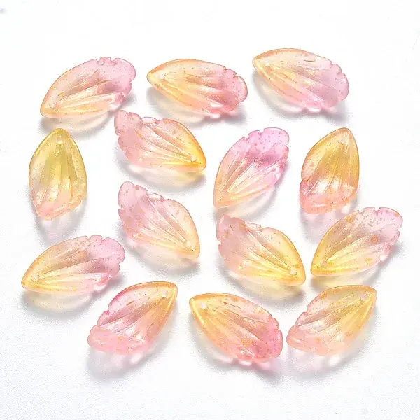 Autumn Theme Two Tone Spray Painted Glass Pendants