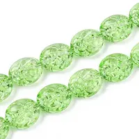 Baking Paint Transparent Glass Beads Strands