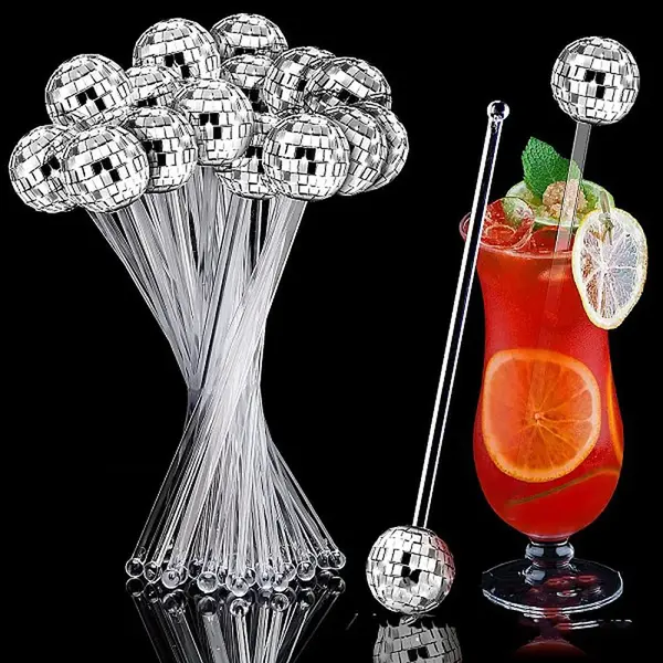 Disco Ball Plastic Cocktail Stirrers