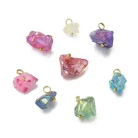 Electroplated Natural Quartz Nuggets Charms