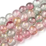 Baking Paint Crackle Glass Bead Strands