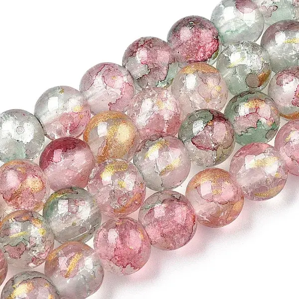 Baking Painted Crackle Glass Bead Strands