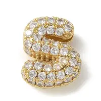 Brass Micro Pave Cubic Zirconia Beads
