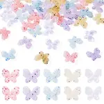 50Pcs 5 Colors Marbled Stone Style Opaque Acrylic Beads