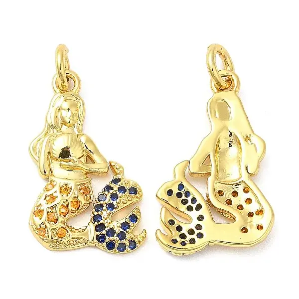 Brass Micro Pave Cubic Zirconia Pendants